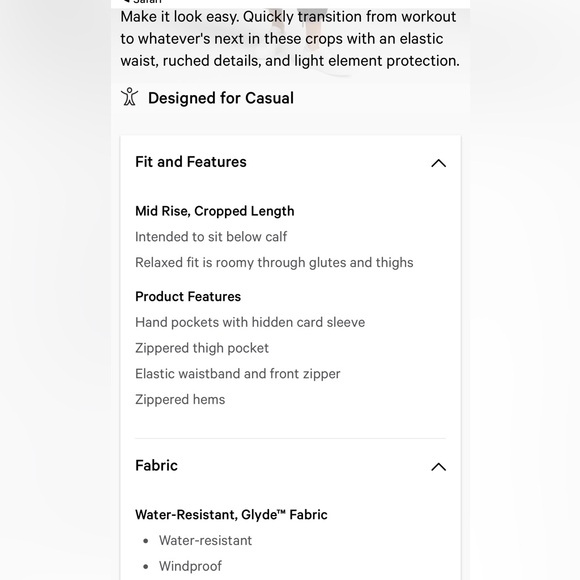 LULULEMON MID RISE RUCHED CROP - Picture 7 of 7